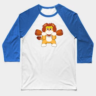 Lion Strength training Dumbbells Baseball T-Shirt